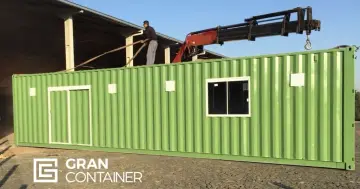 Container almoxarifado 12 m high cube, porta de correr
