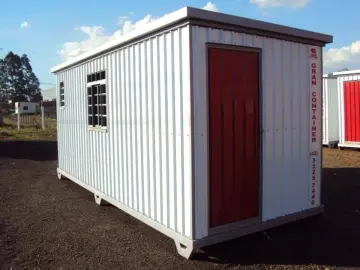 Container almoxarifado 6 m com WC e chuveiro elétrico