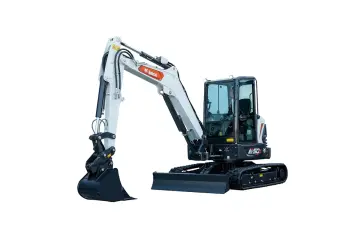 Mini escavadeira Bobcat E50z, 4,82 t e escavação de 3,55 m