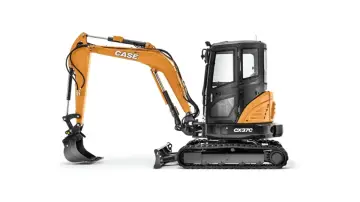 Mini escavadeira Case CX37C, 3,63 t e escavação de 3,12 m