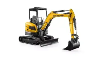 Mini escavadeira New Holland E35D, 3,4 t e caçamba 0,127 m³